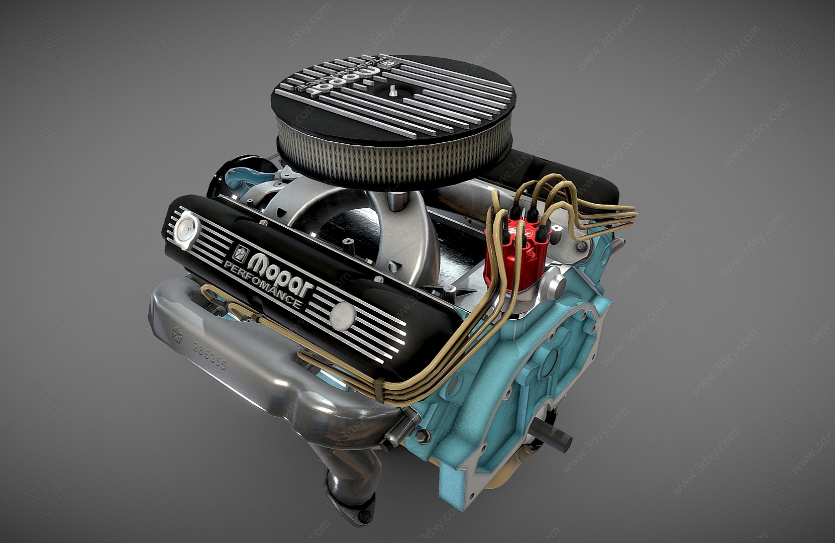 V8发动机汽车发动机引擎3D模型