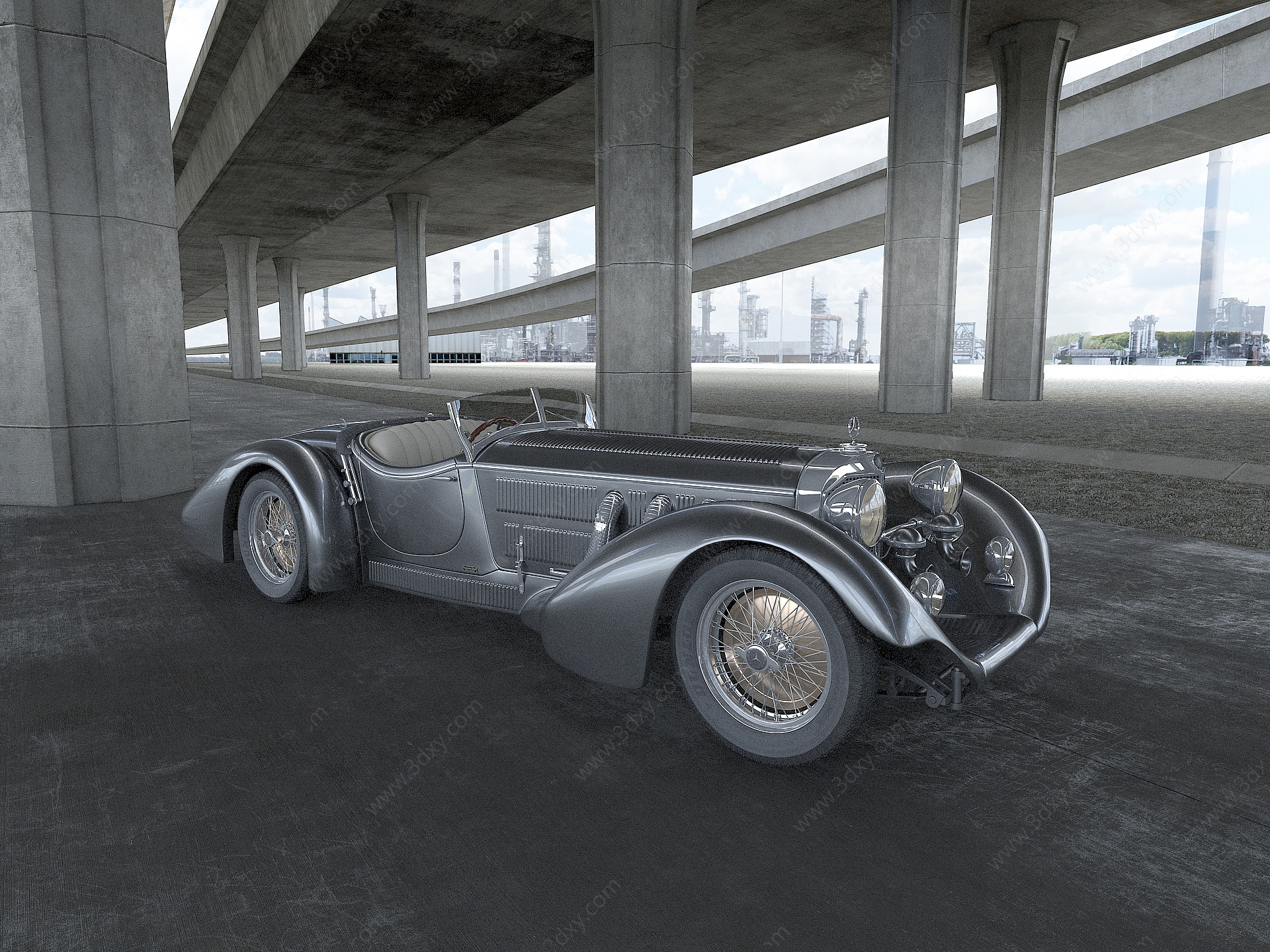 古典老爷车轿车3D模型