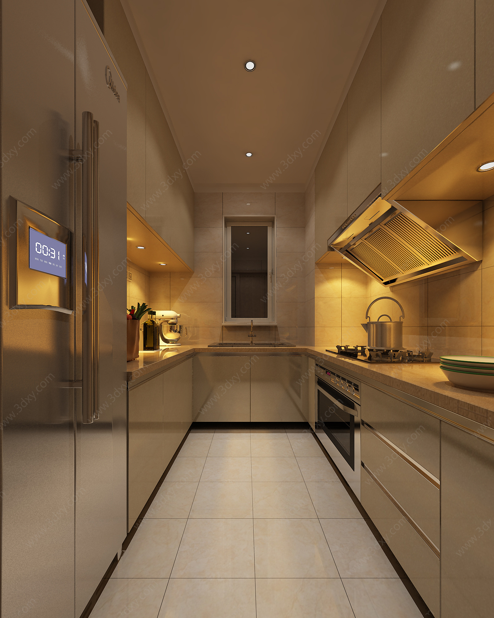 厨房橱柜冰箱3D模型