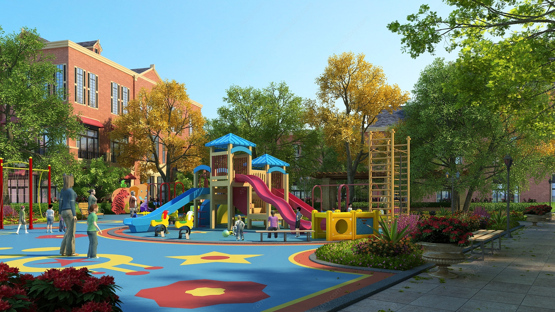 园林景观幼儿园娱乐设施3D模型