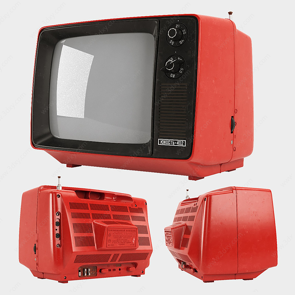 现代复古电视机3D模型