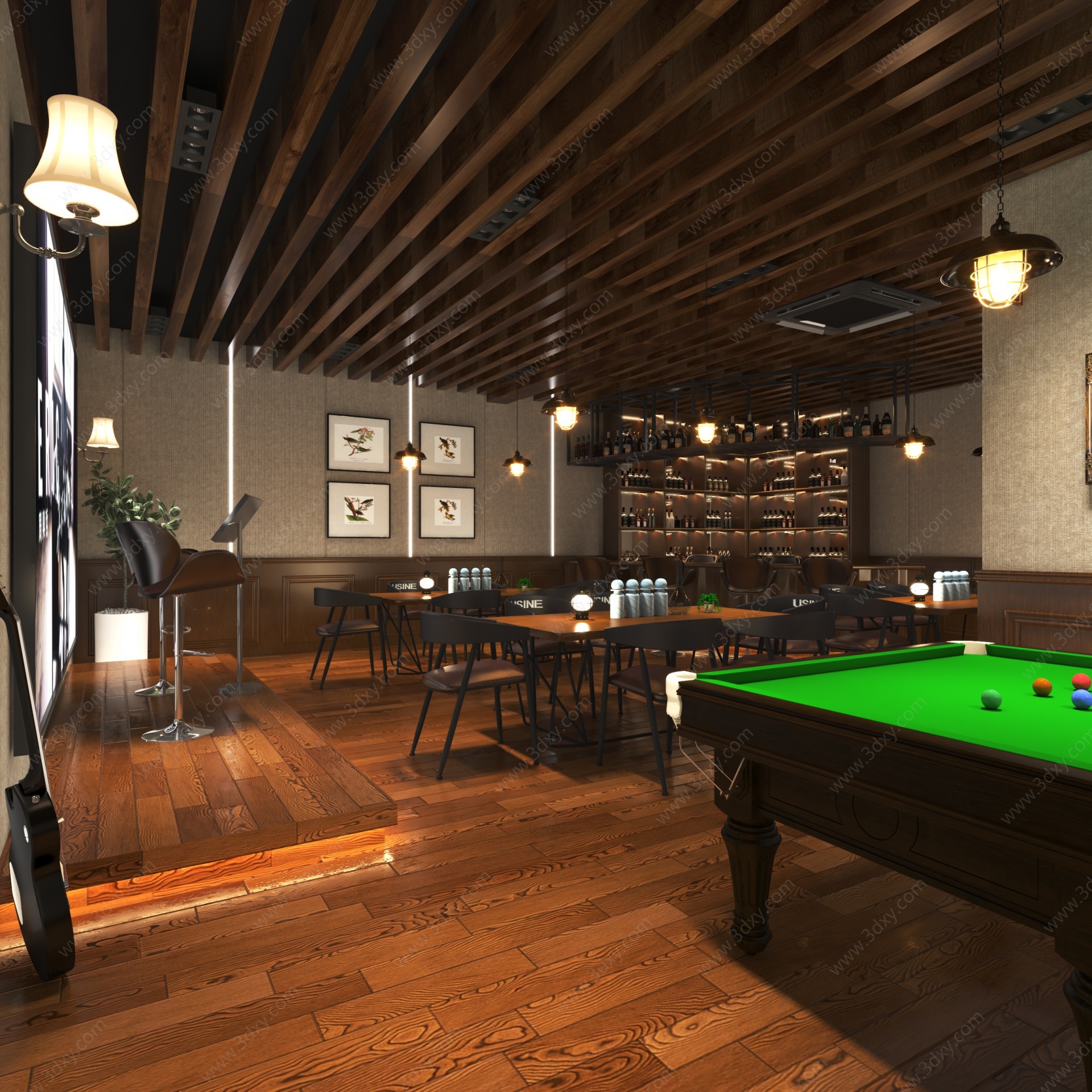 美式酒吧3D模型
