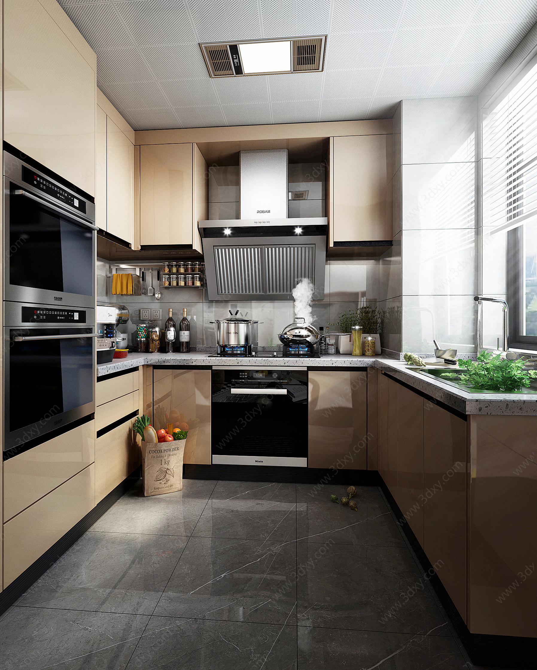 现代风格厨房橱柜厨房3D模型
