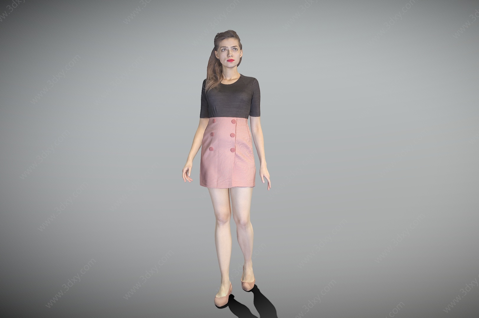 商务美女站姿3D模型