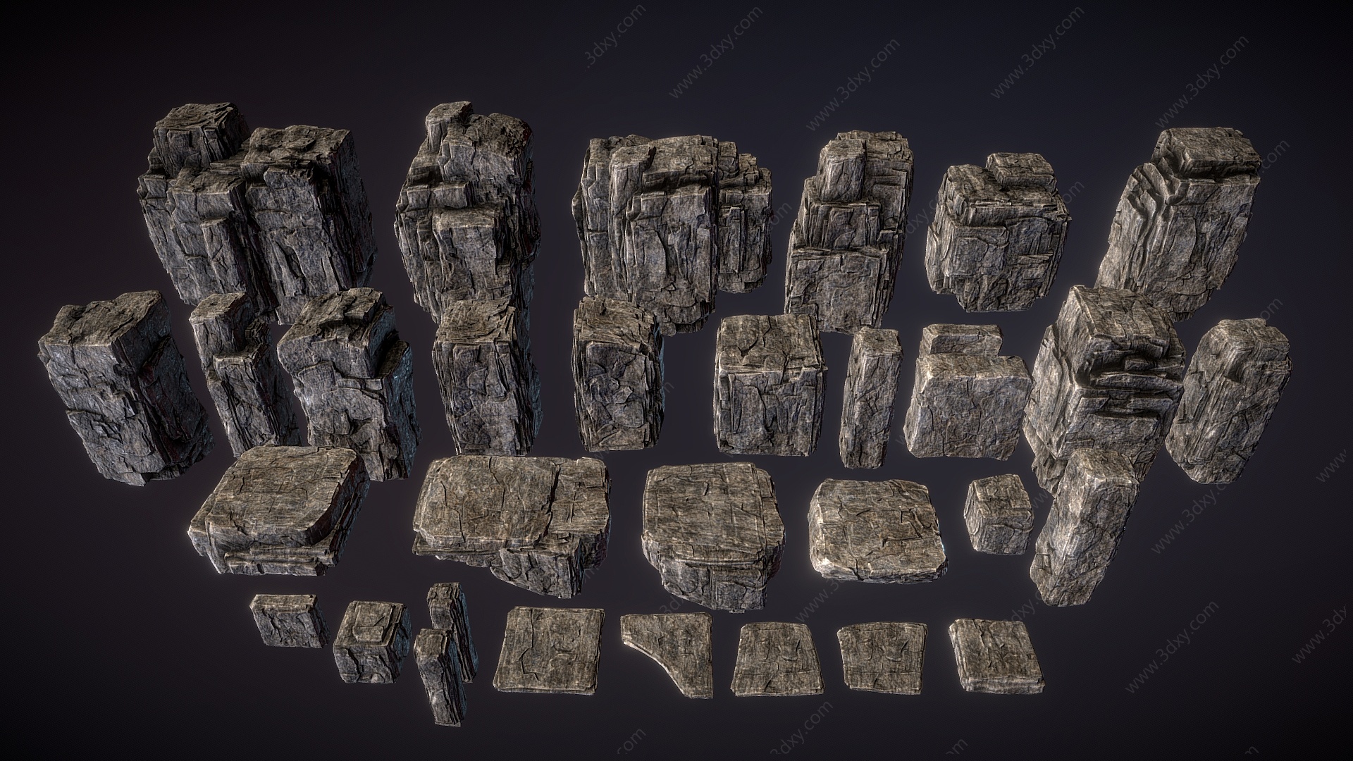 景观石假山石头3D模型