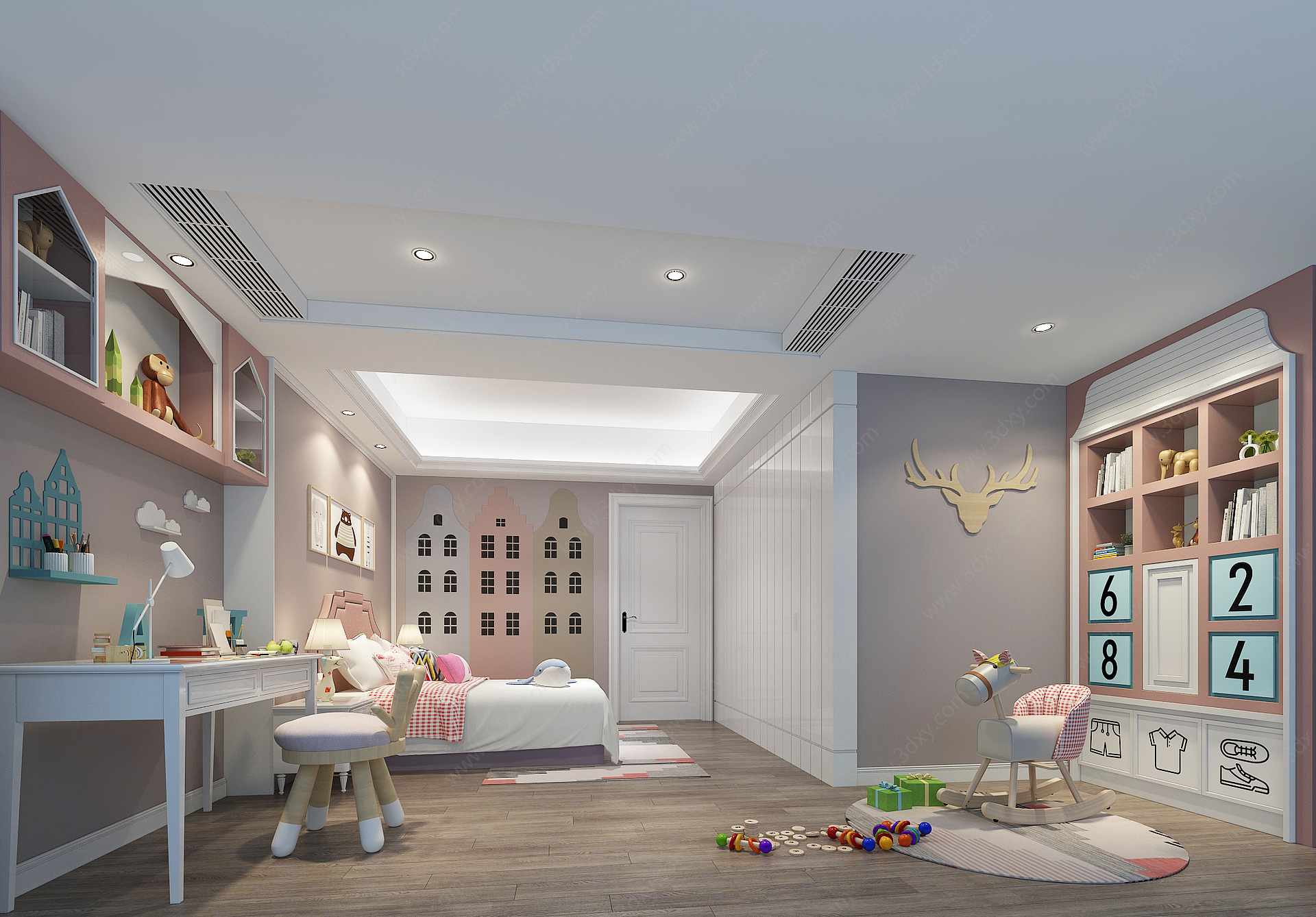 北欧卧室儿童房3D模型