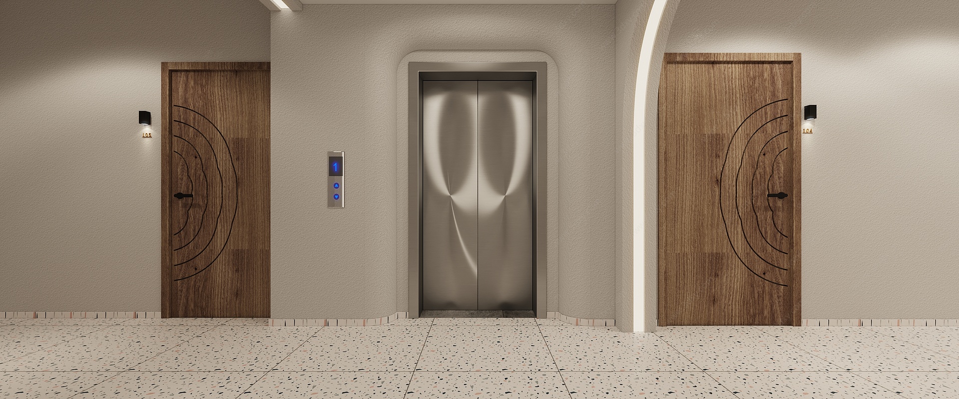 侘寂电梯间3D模型3D模型