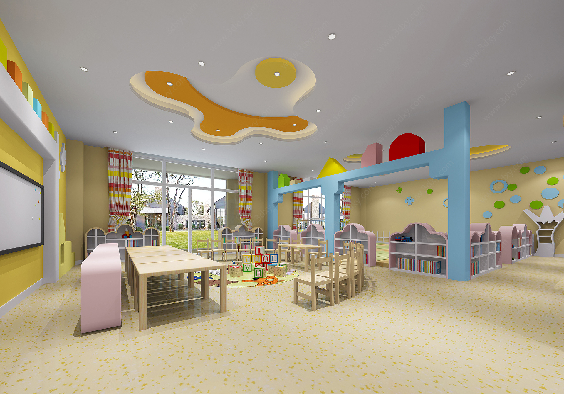 现代幼儿园娱乐室3D模型3D模型
