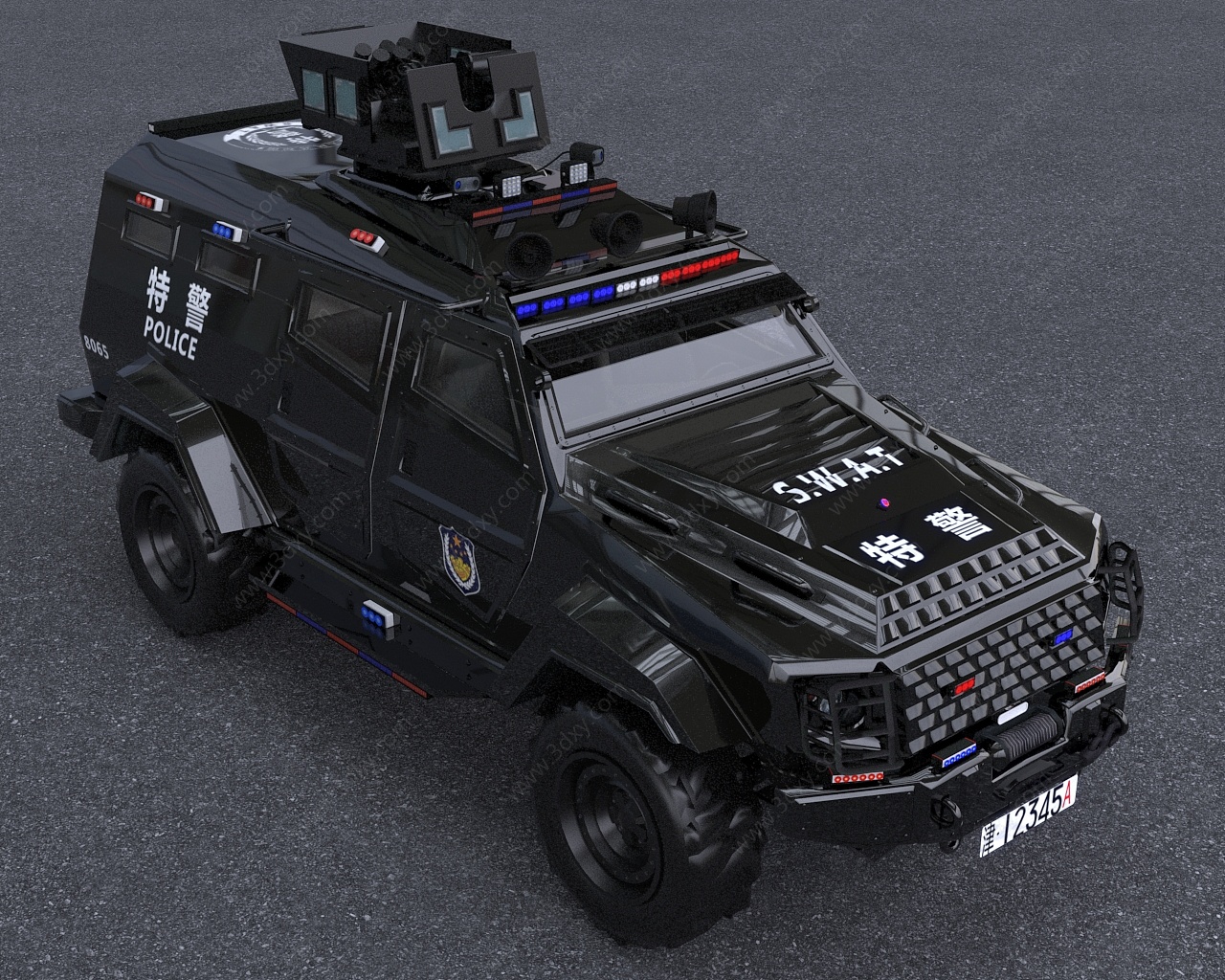 剑齿虎装甲车巡逻车3D模型
