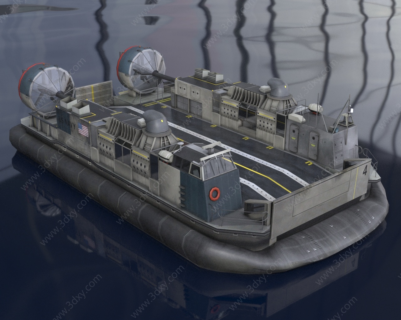 军用气垫船3D模型
