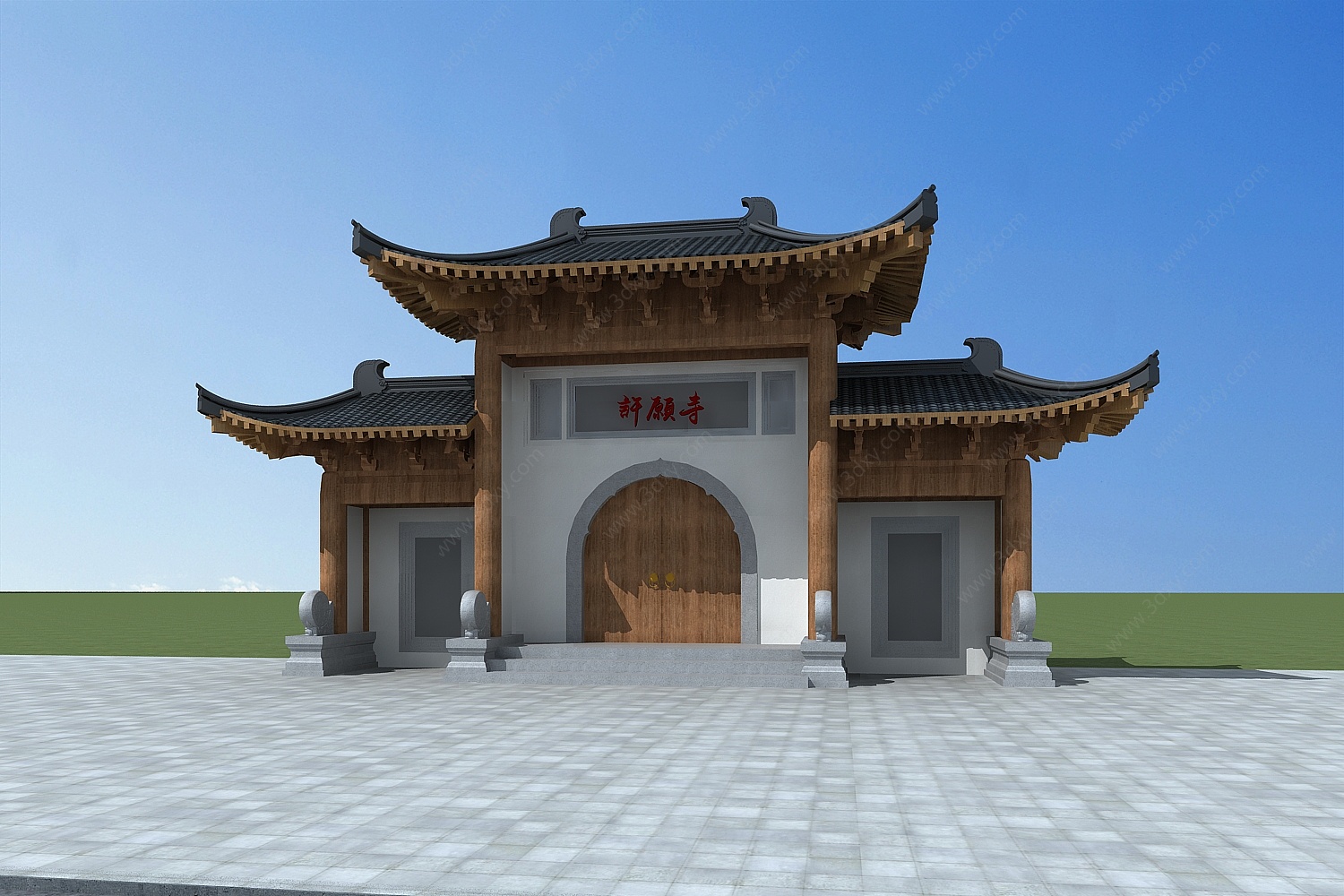古建寺庙大门3D模型