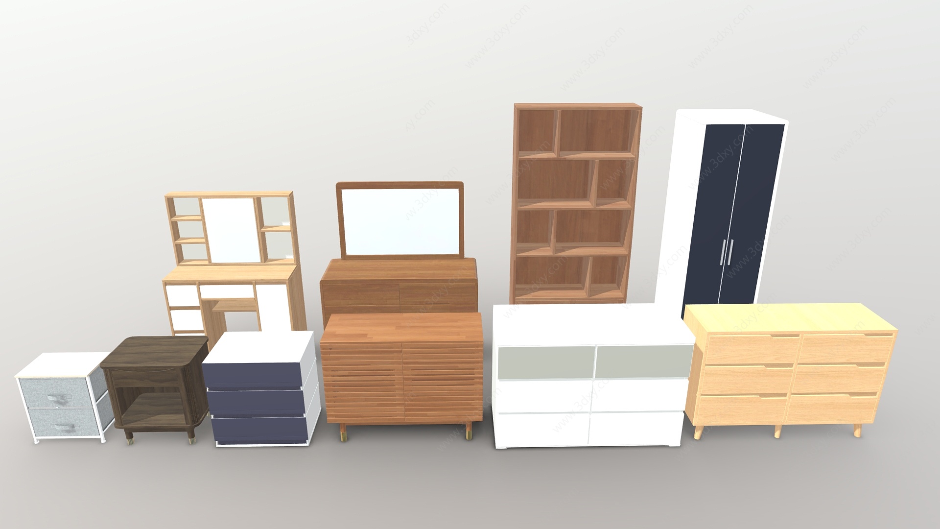 床头柜柜子家具组合3D模型