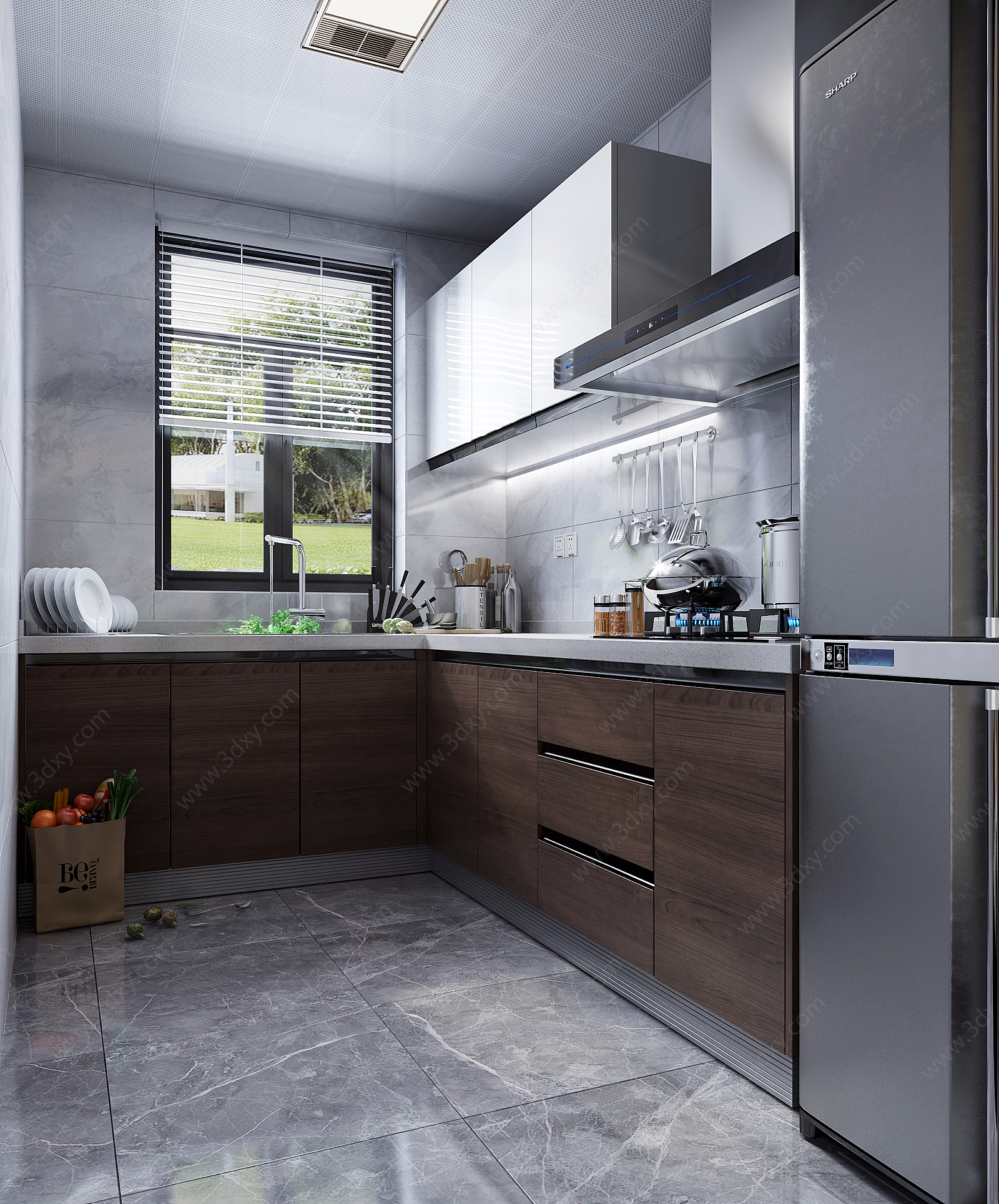 厨房橱柜厨房用品3D模型