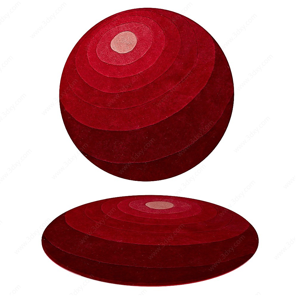 luna现代圆形渐变色地毯3D模型