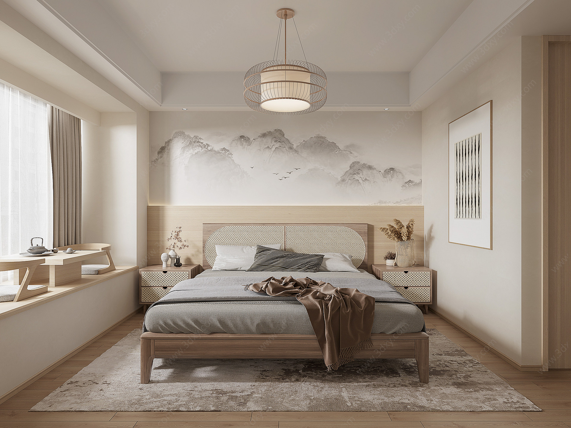日式家居卧室3D模型