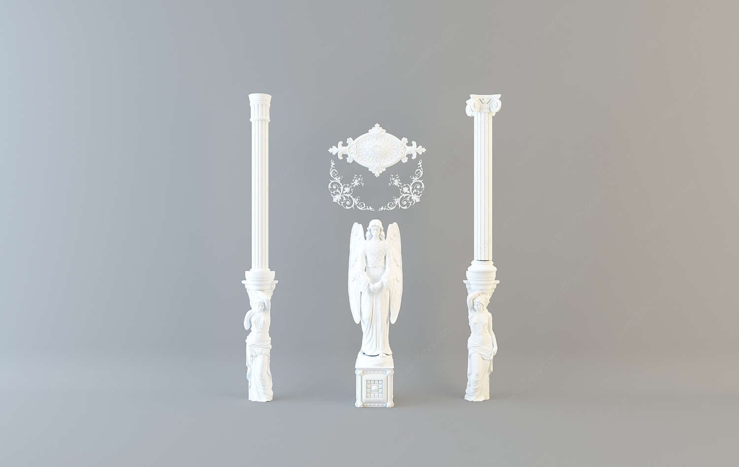 欧式古典欧式柱3D模型
