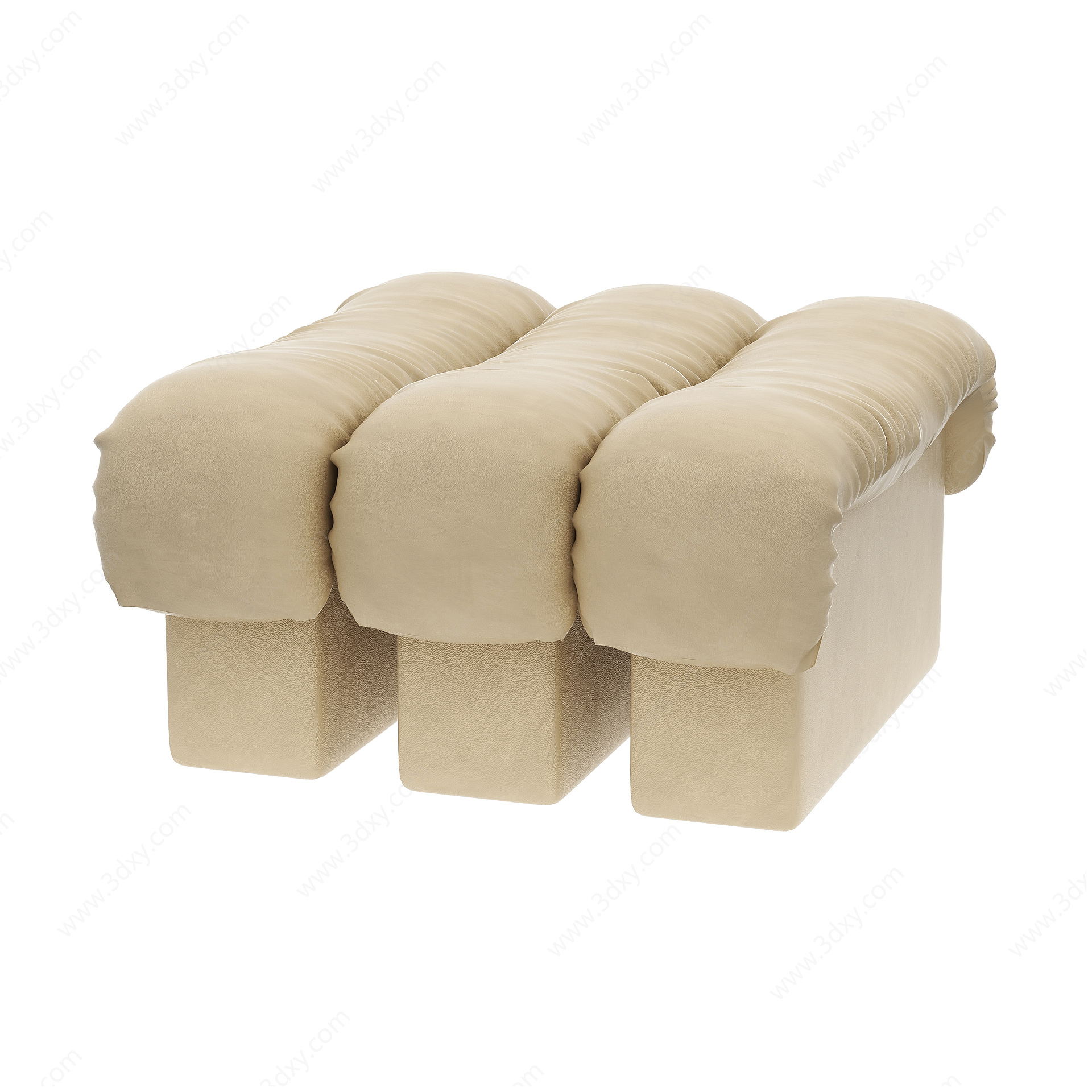 现代皮革沙发凳3D模型