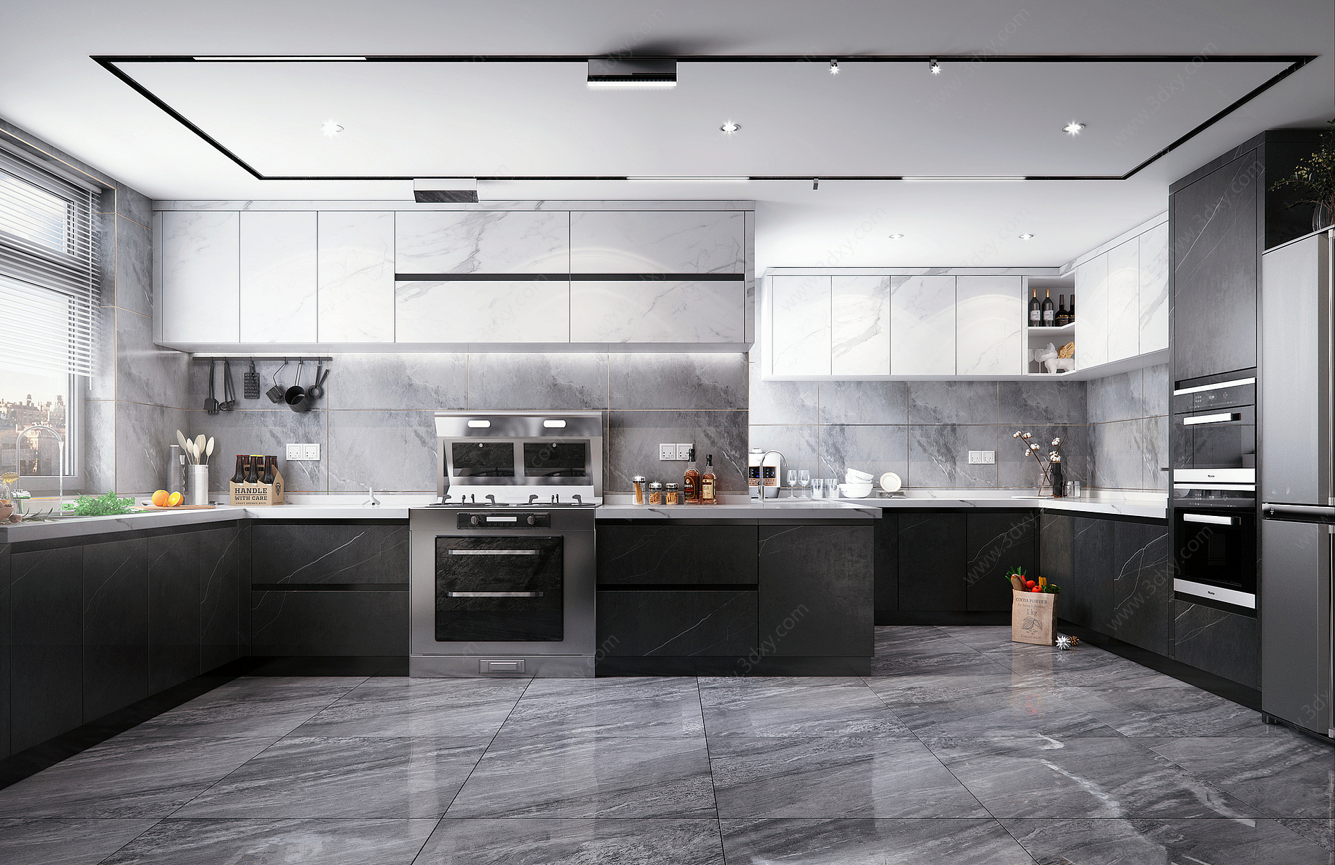 现代风格厨房橱柜厨3D模型