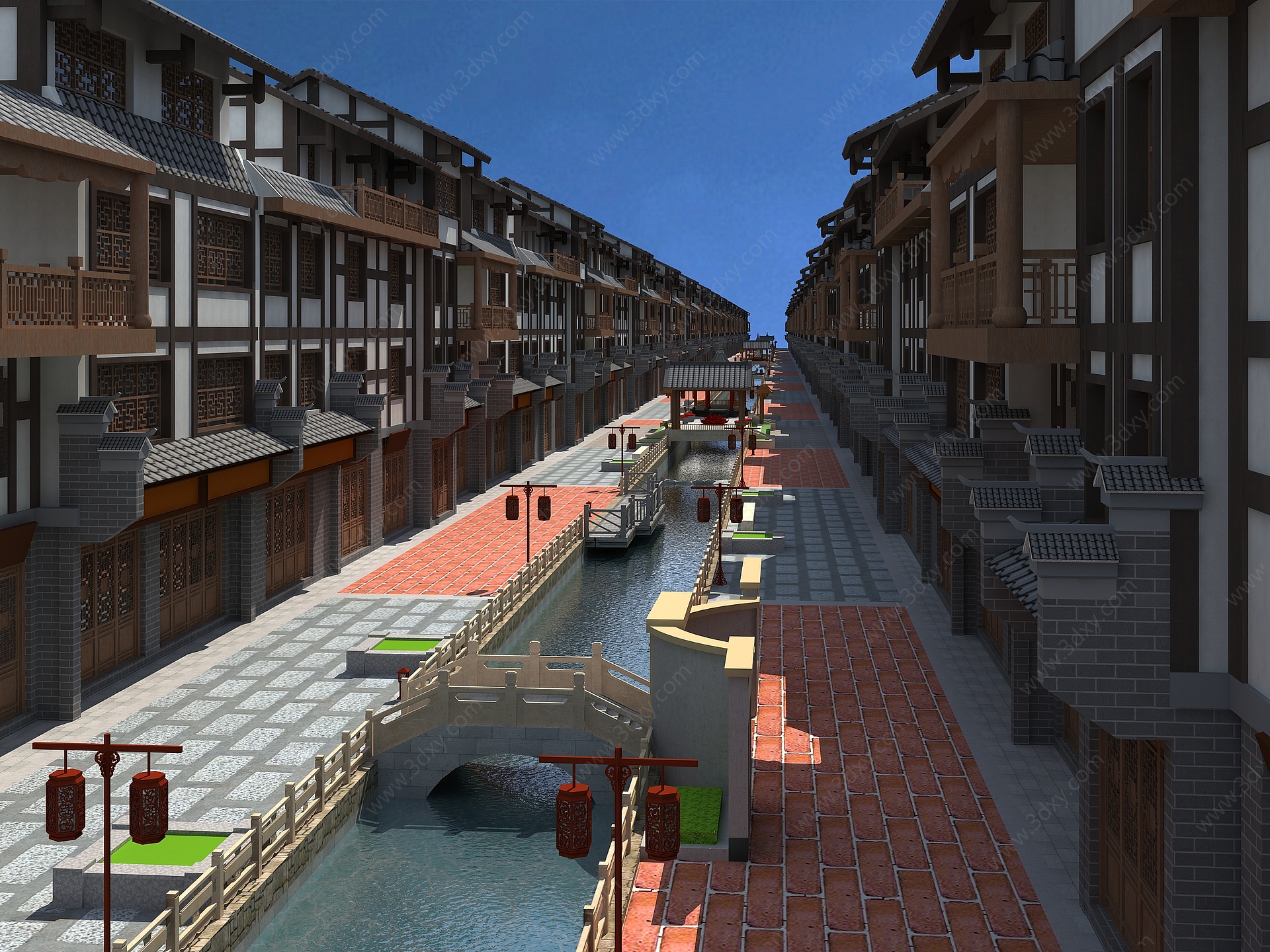 中式商业街3D模型