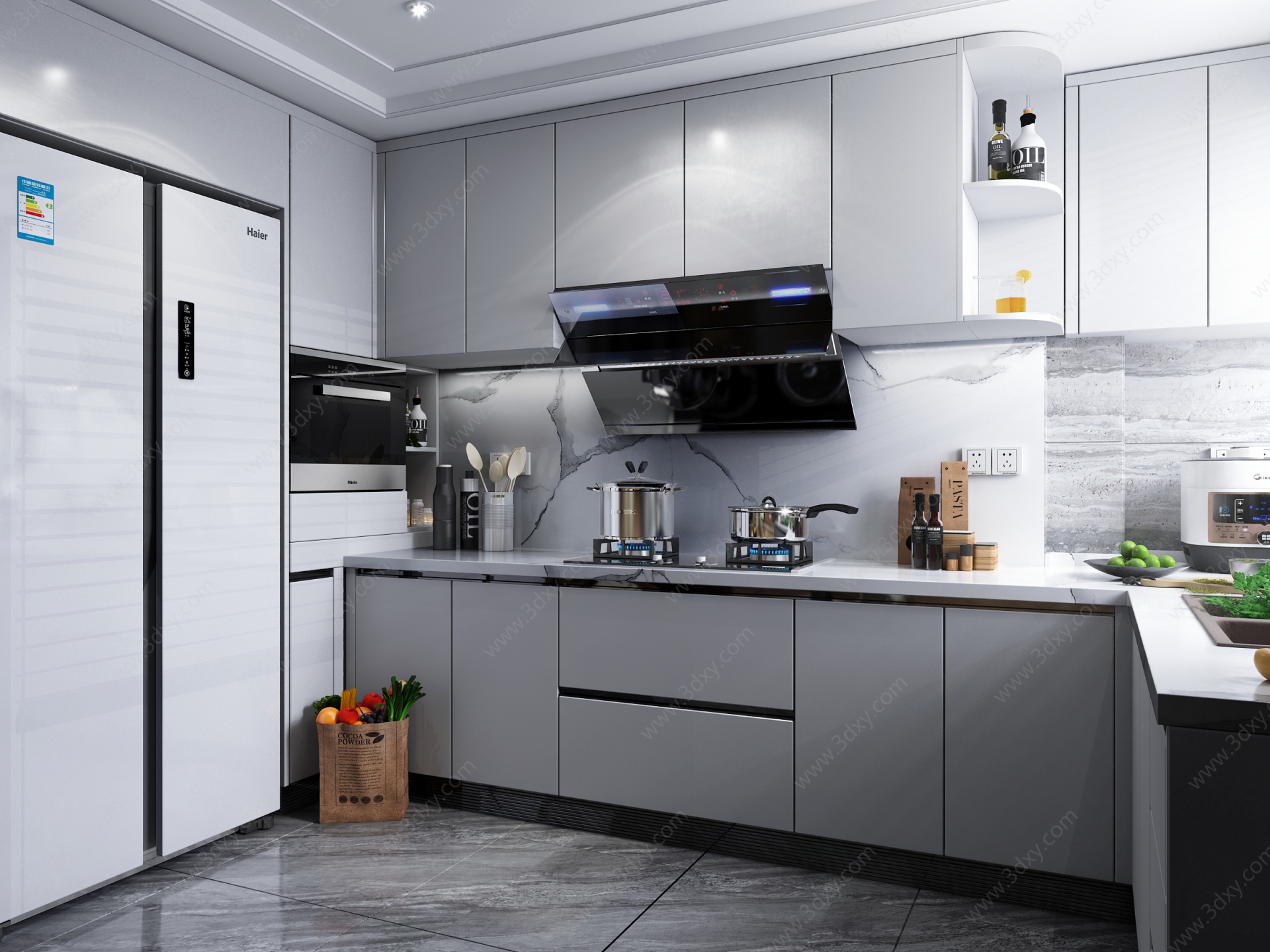 现代风格厨房橱柜3D模型