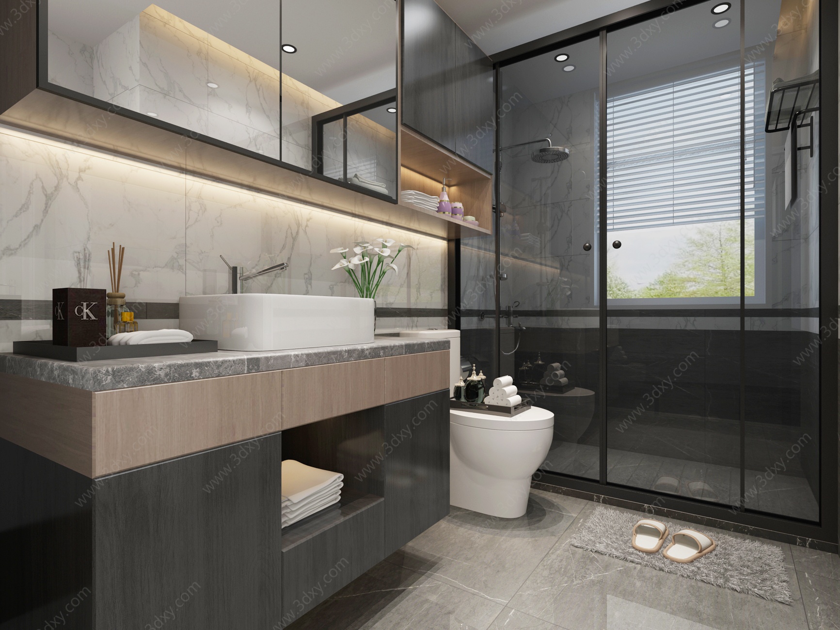 卫生间镜子浴室柜3D模型
