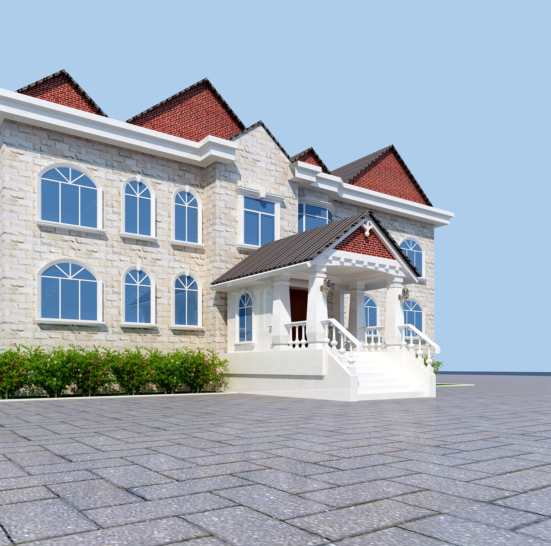 欧式古典独栋别墅3D模型
