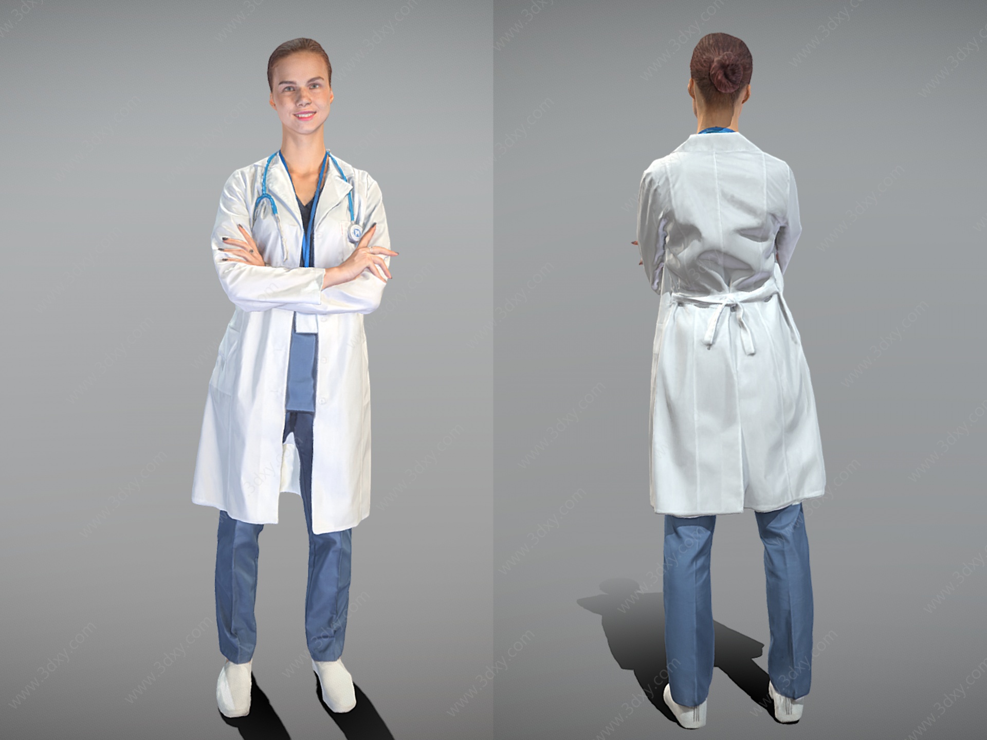 女医生家庭医生医护人员3D模型