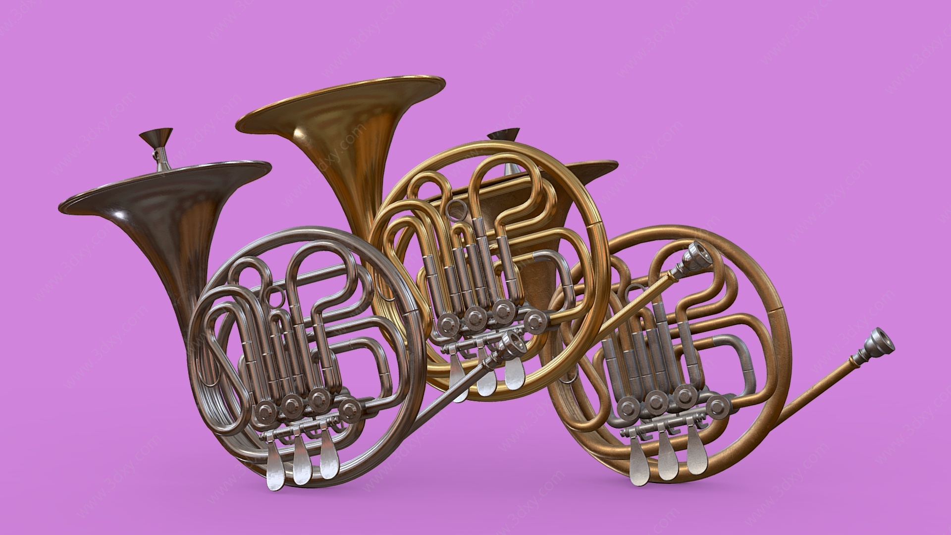 萨克斯短笛西洋乐器3D模型