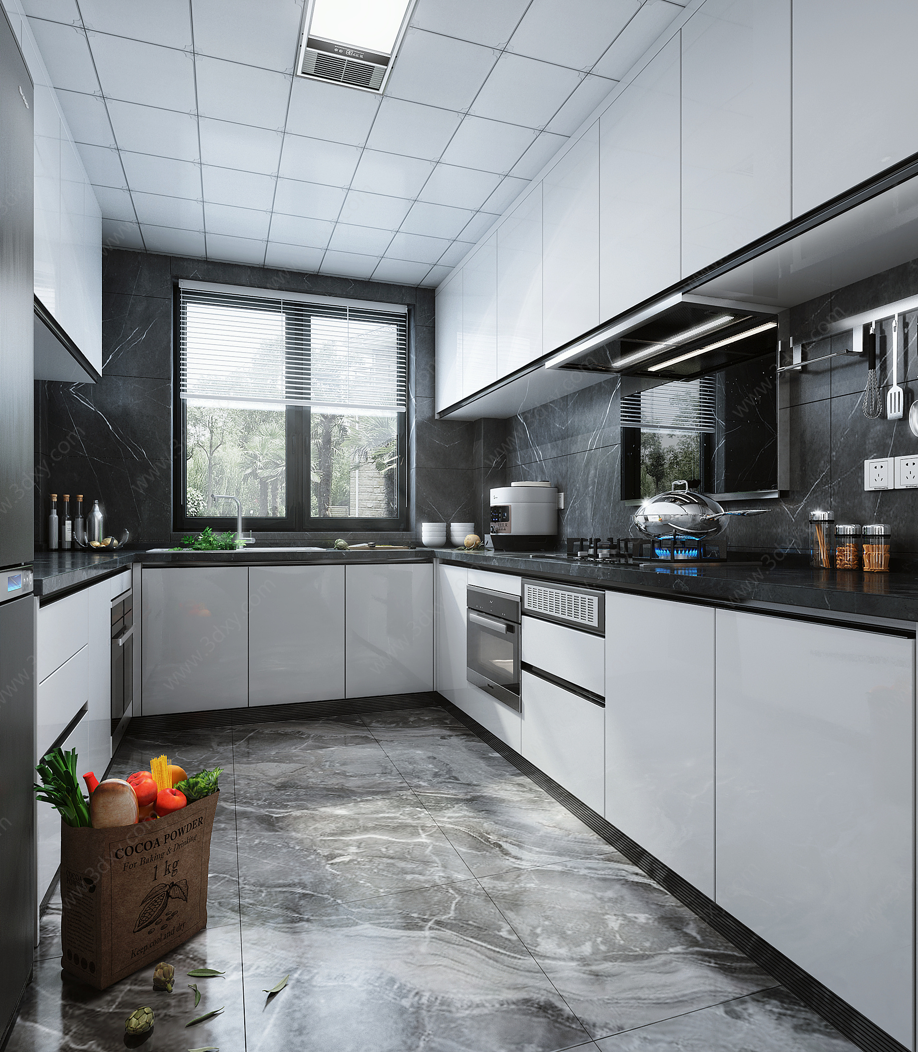 现代风格厨房橱柜3D模型