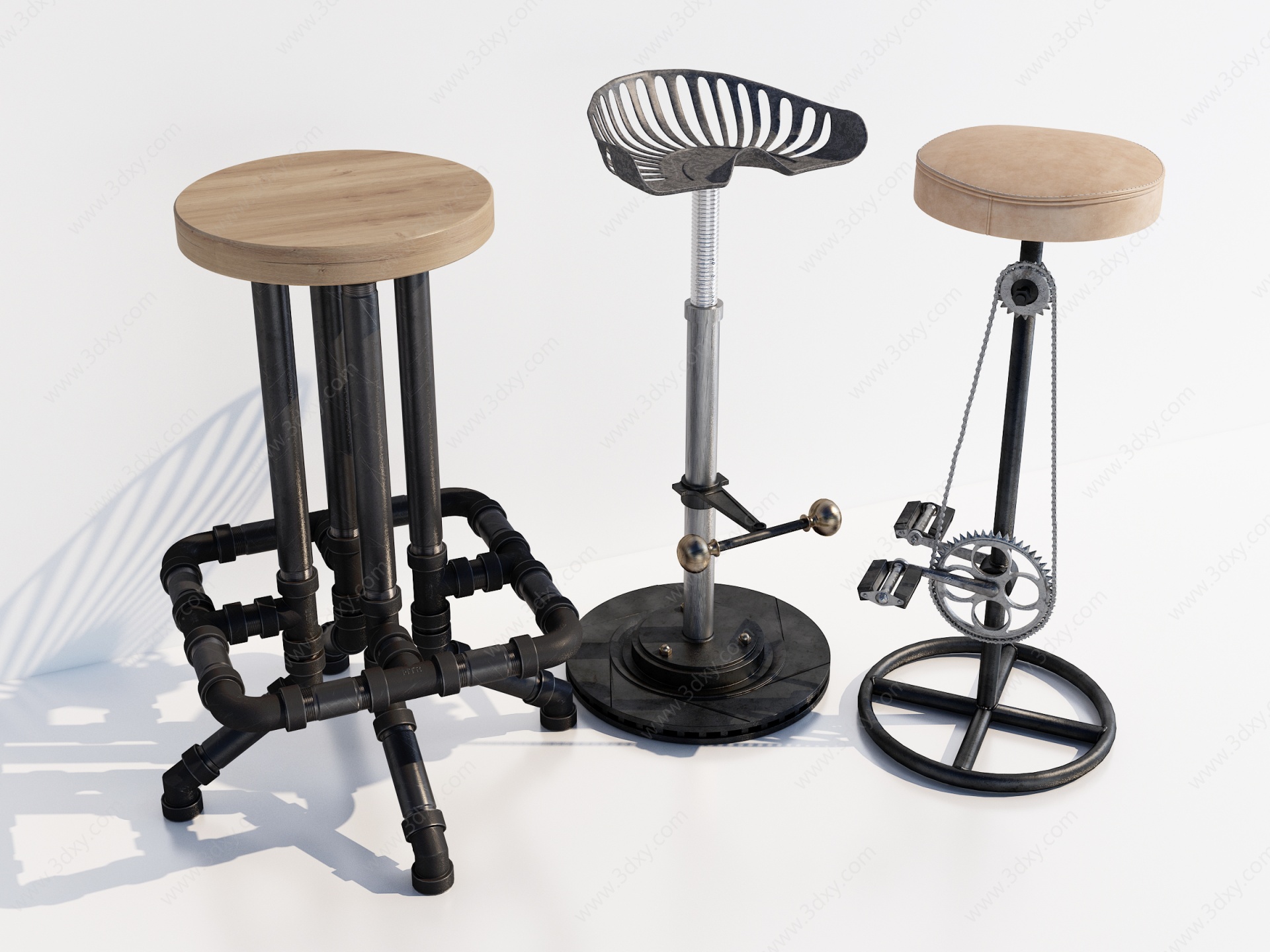 工业风吧椅3D模型