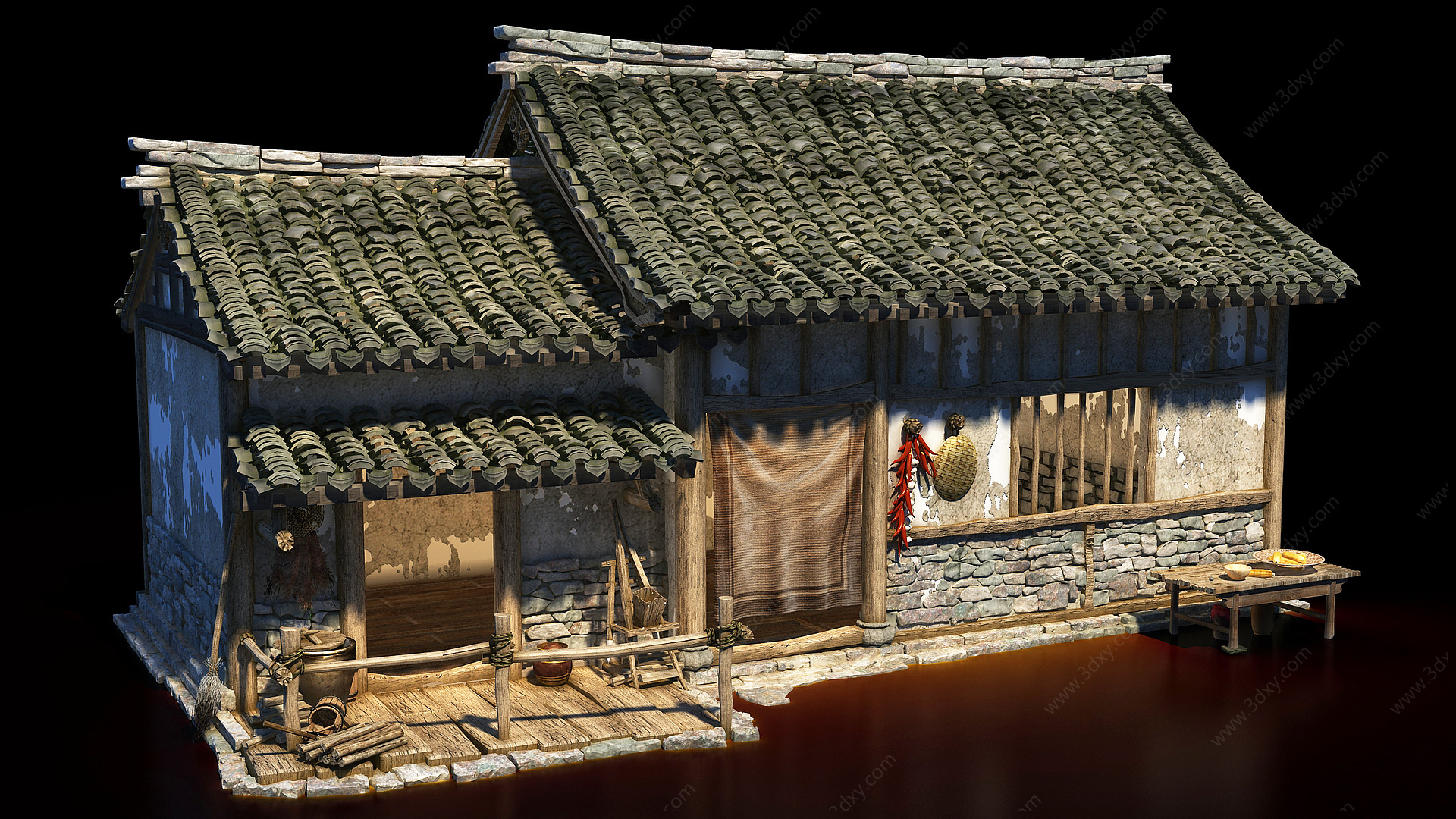 农村老式房子3D模型