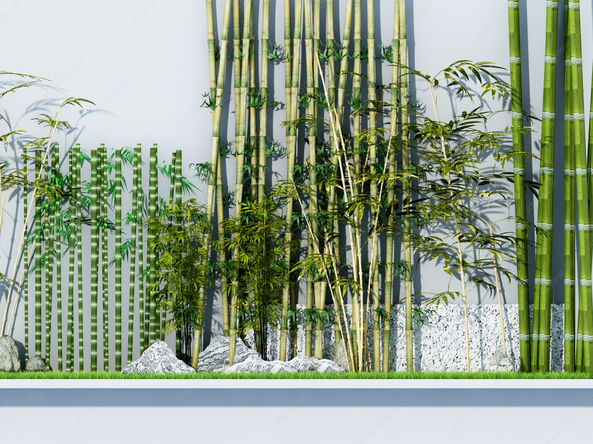 竹子造景3D模型