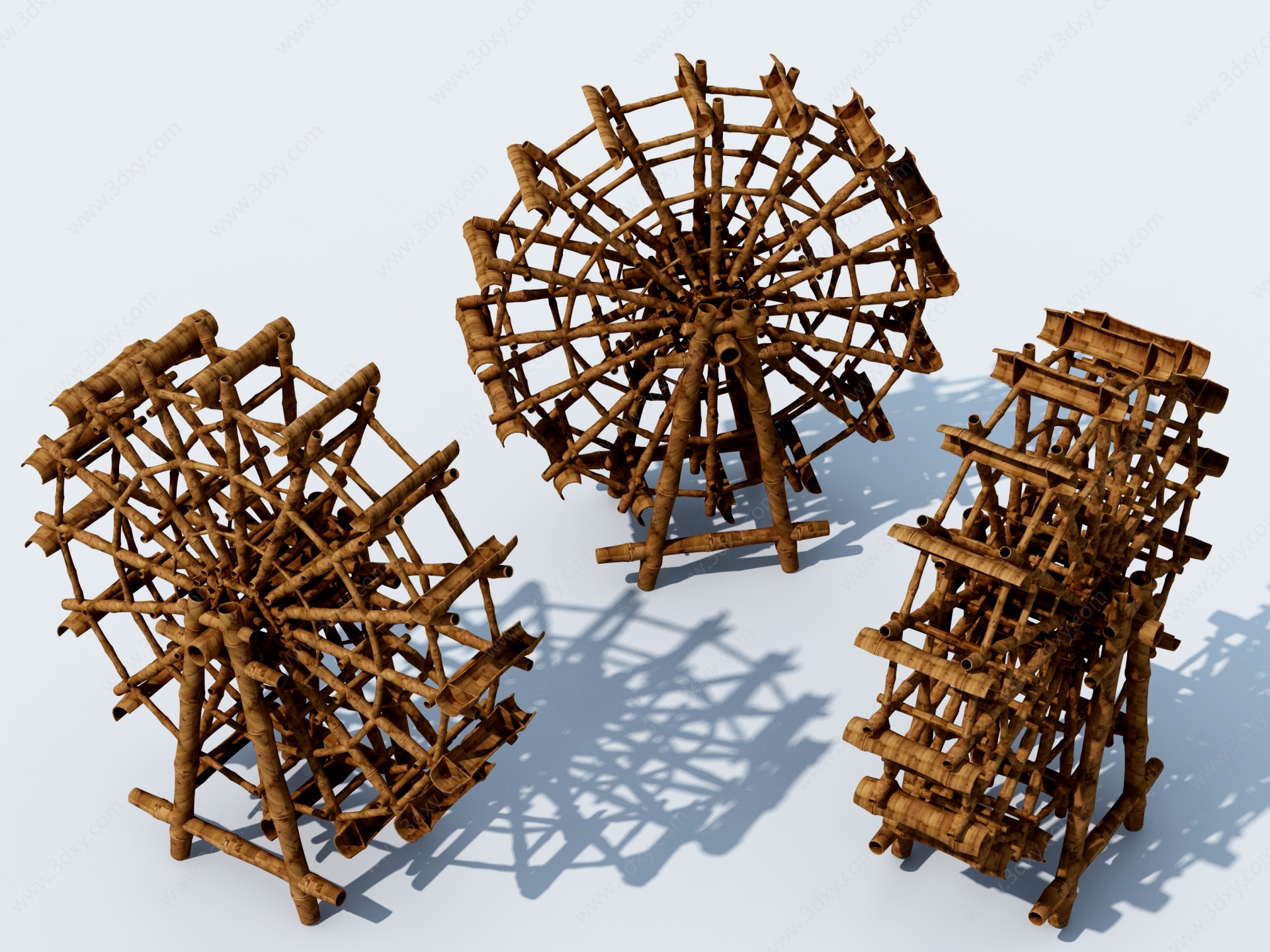 竹水车3D模型