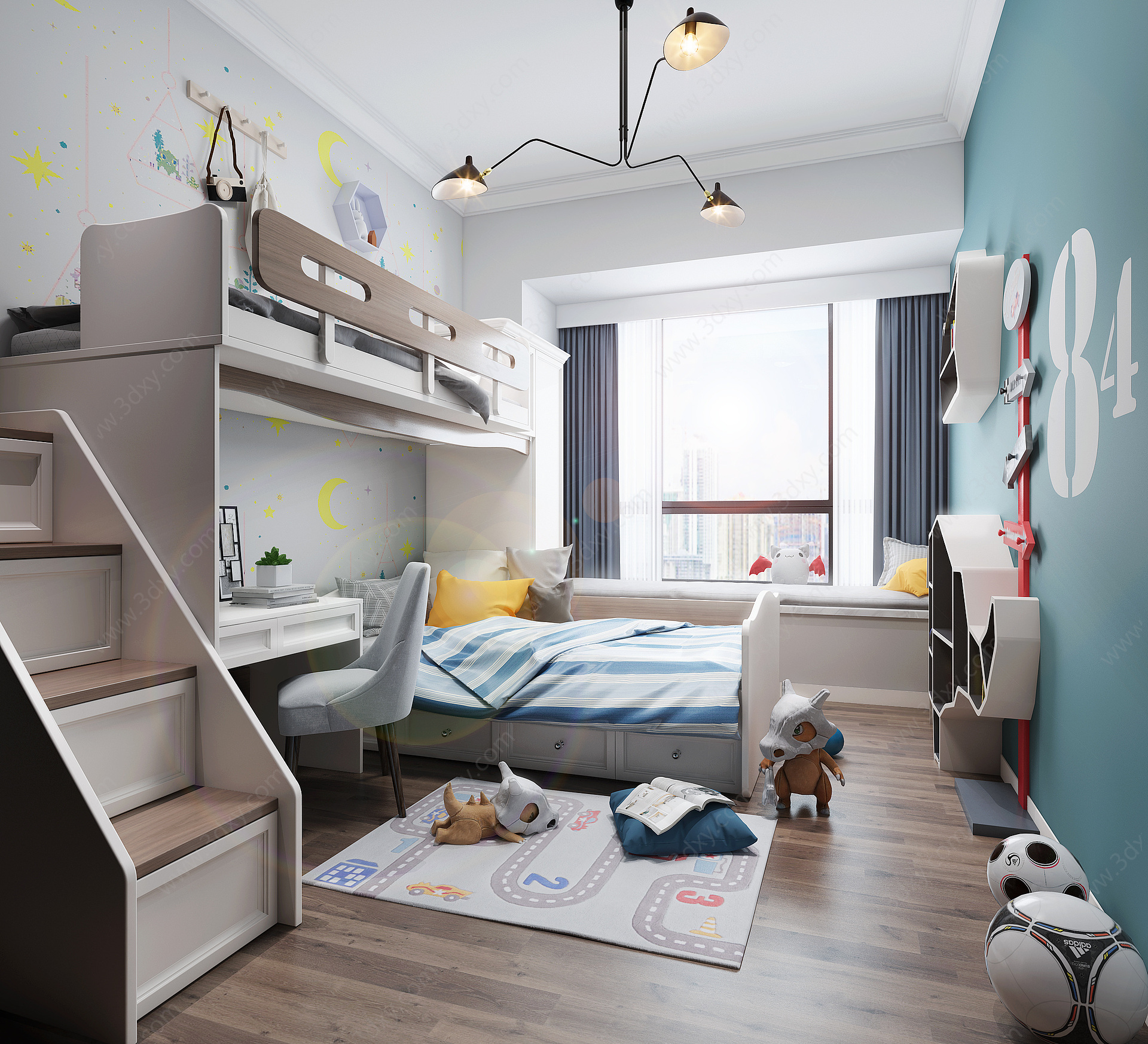 北欧卧室儿童房3D模型