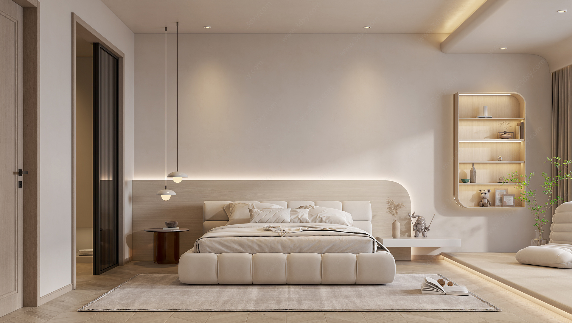 侘寂家居卧室3D模型