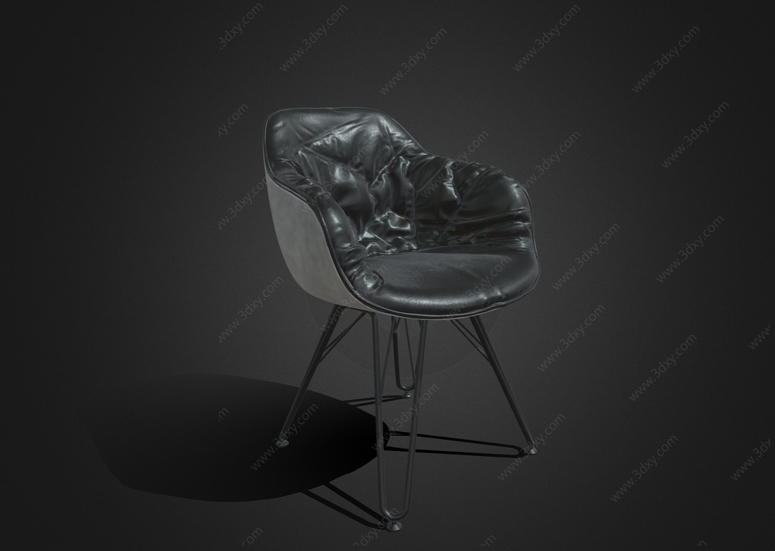 皮质休闲椅单人椅休闲沙发3D模型