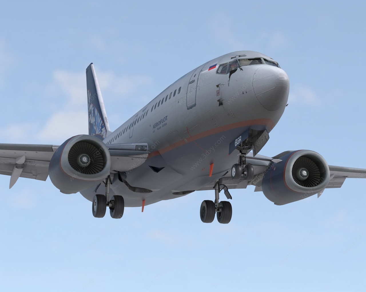 波音737500客机民航飞机3D模型