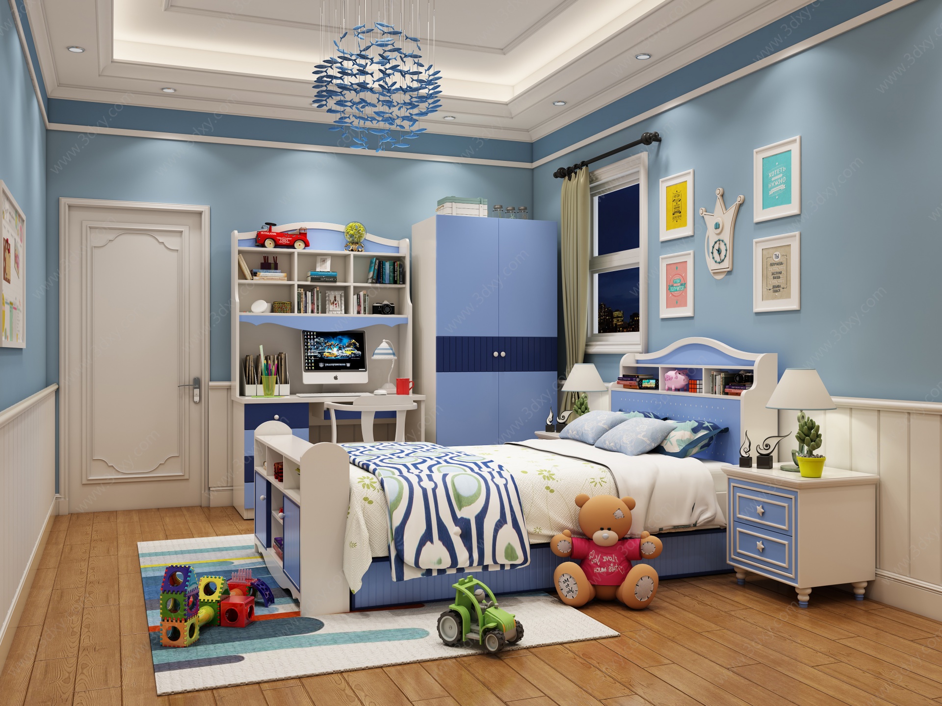 地中海卧室儿童房3D模型