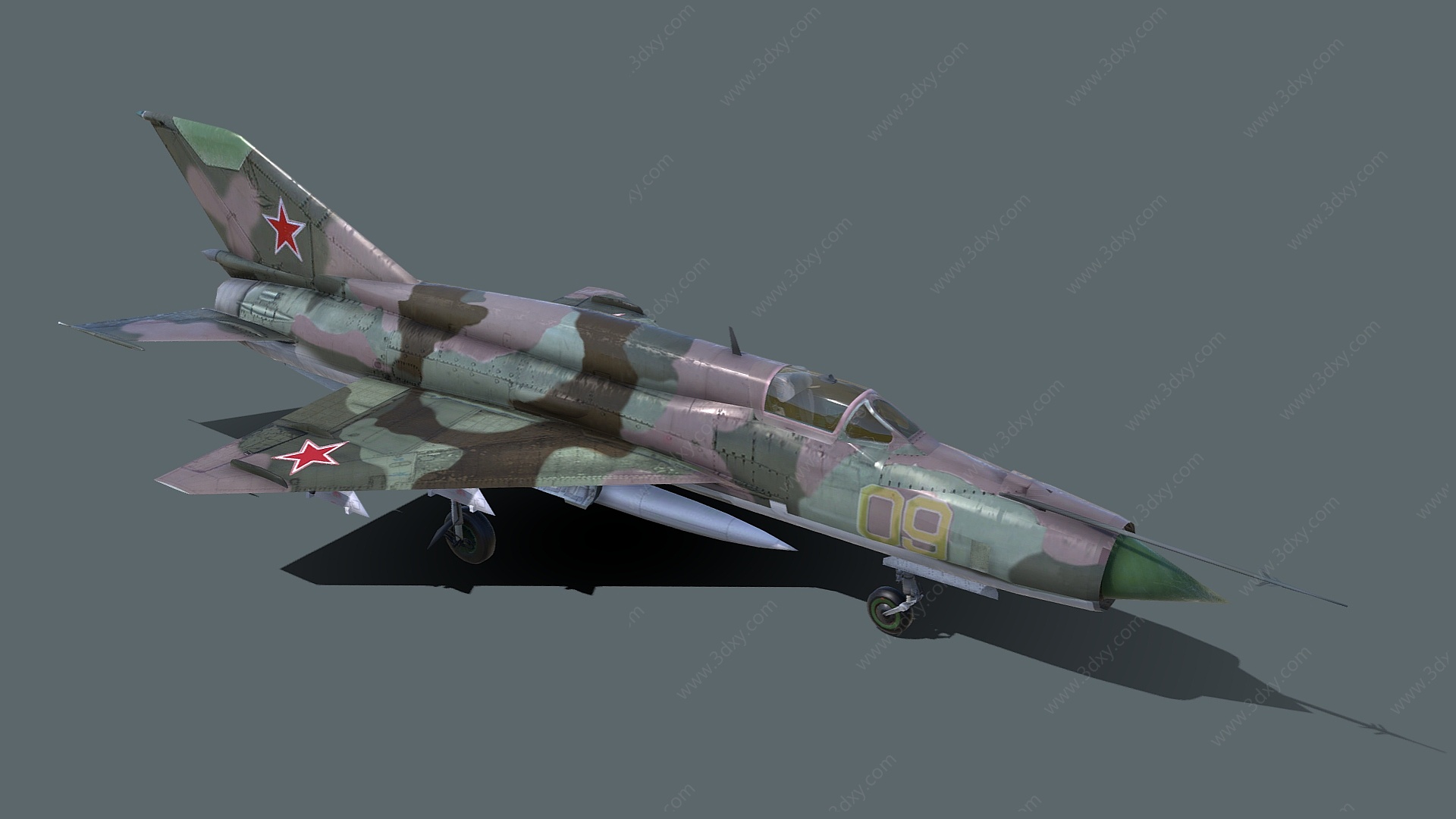 苏式战斗机米格21歼击机3D模型