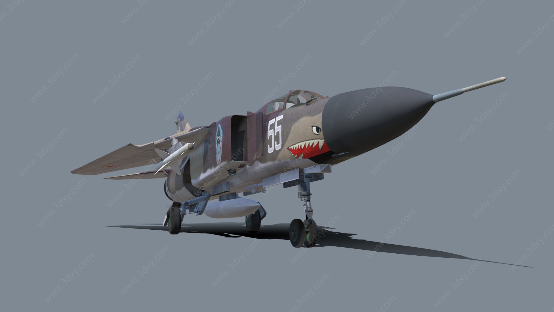 苏式战斗机米格23歼击机3D模型
