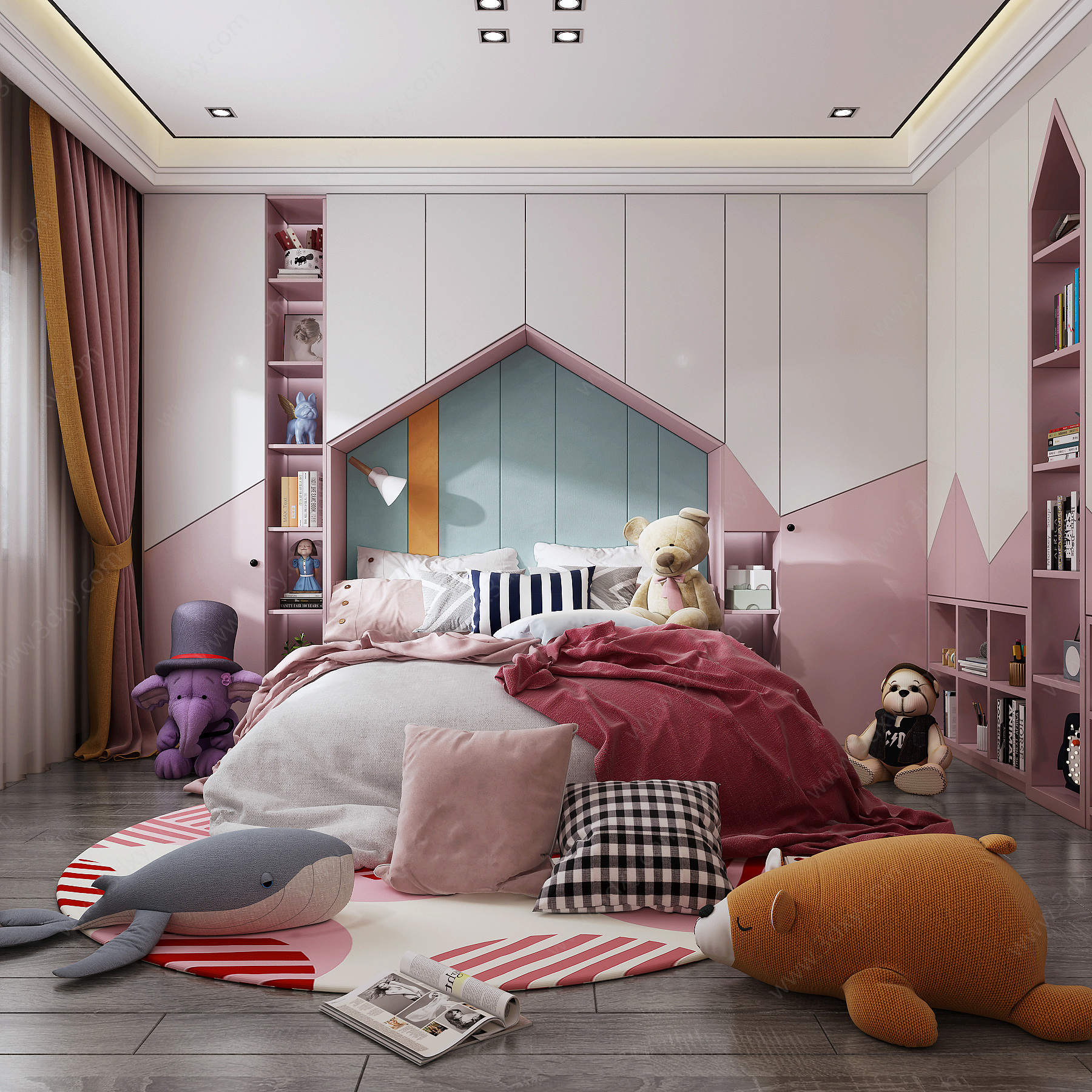 女儿房儿童房卧室3D模型