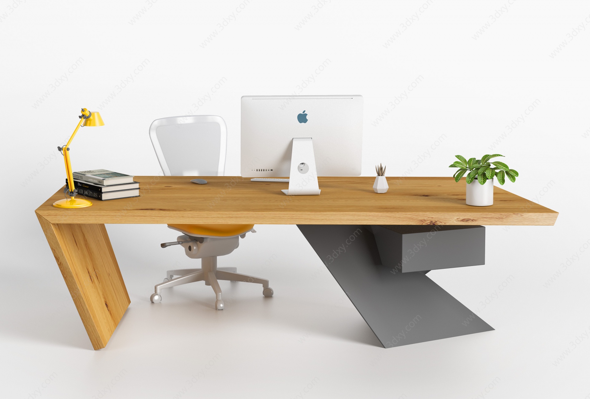北欧办公桌椅3D模型