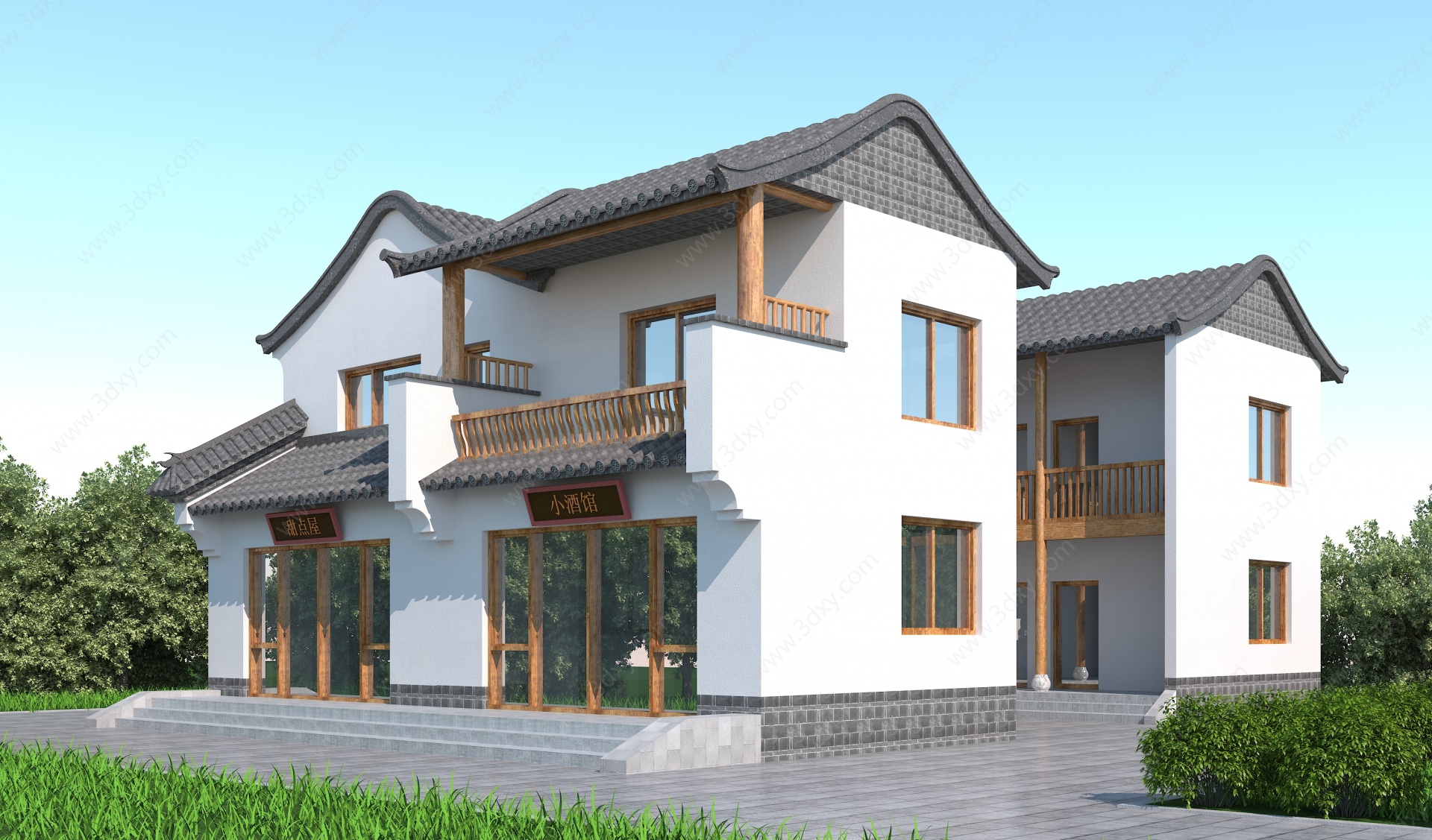 中式双层住宅3D模型