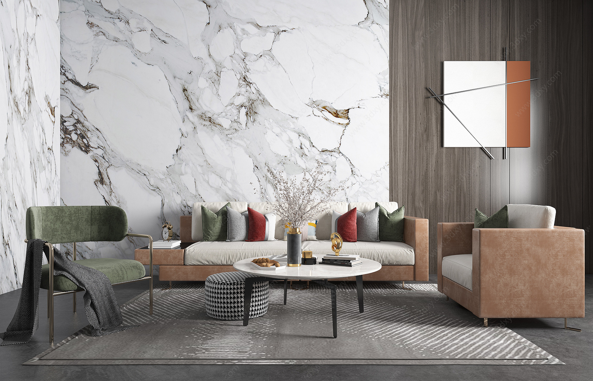 客厅沙发沙发组合3D模型