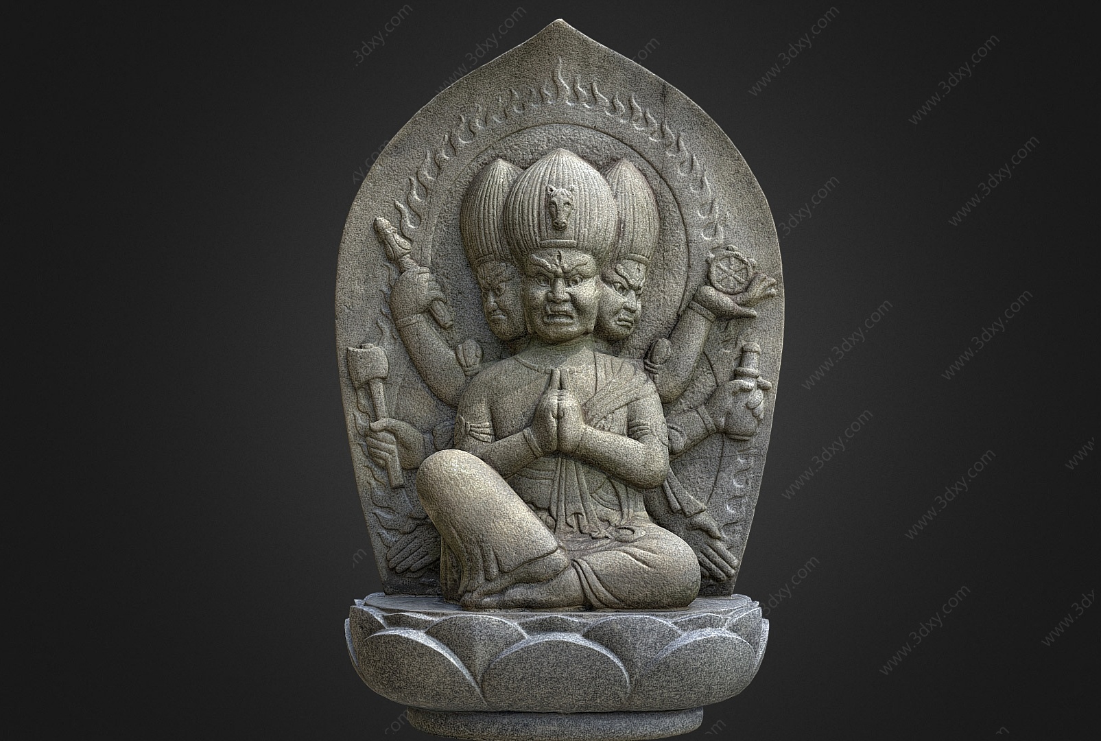 宗教雕塑小品石像佛像3D模型