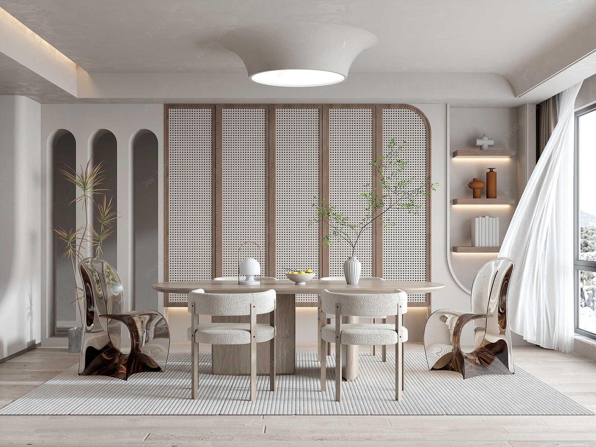 侘寂家居餐厅3D模型