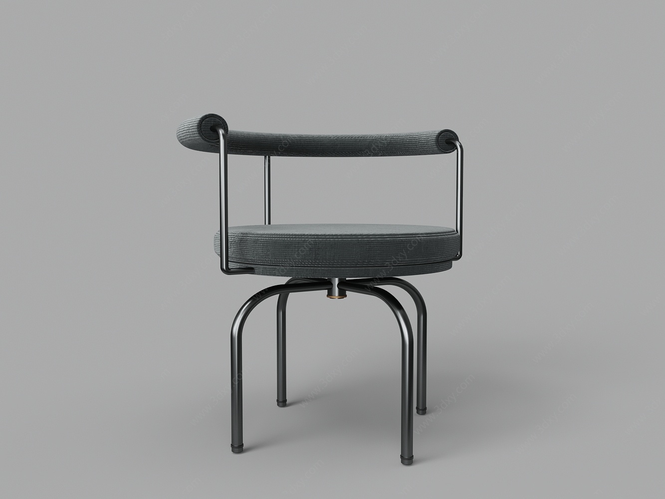 金属布艺圆形扶手休闲椅3D模型