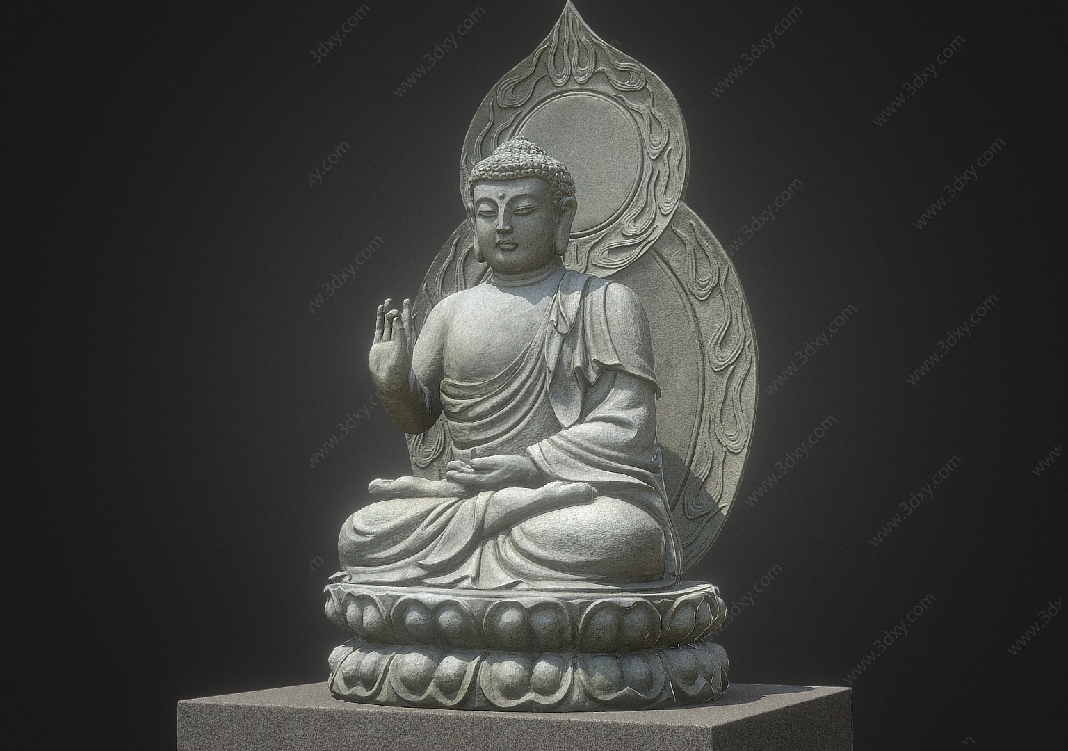 中式佛像雕塑小品如来佛祖3D模型