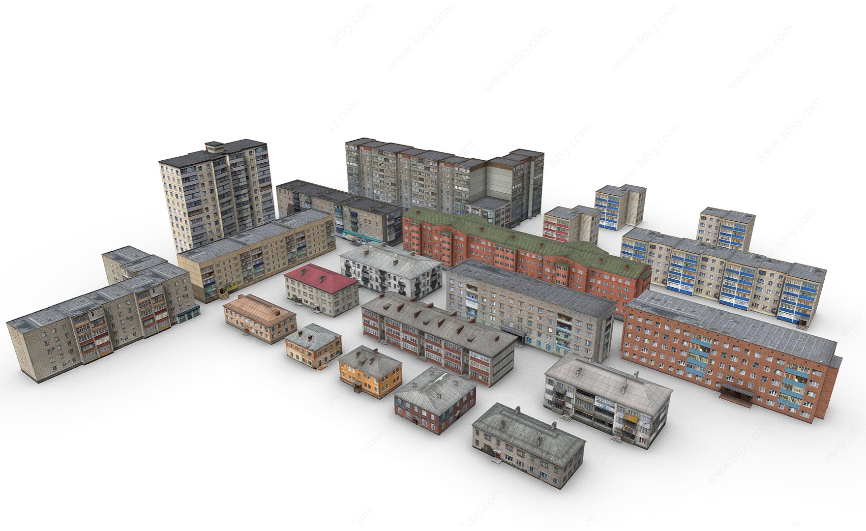 小区建筑住宅建筑多层住宅3D模型