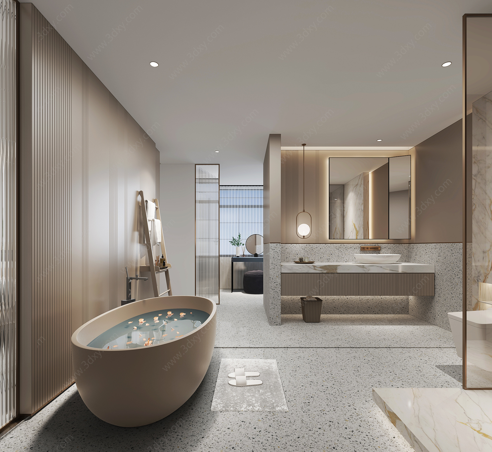 现代卫生间浴缸3D模型